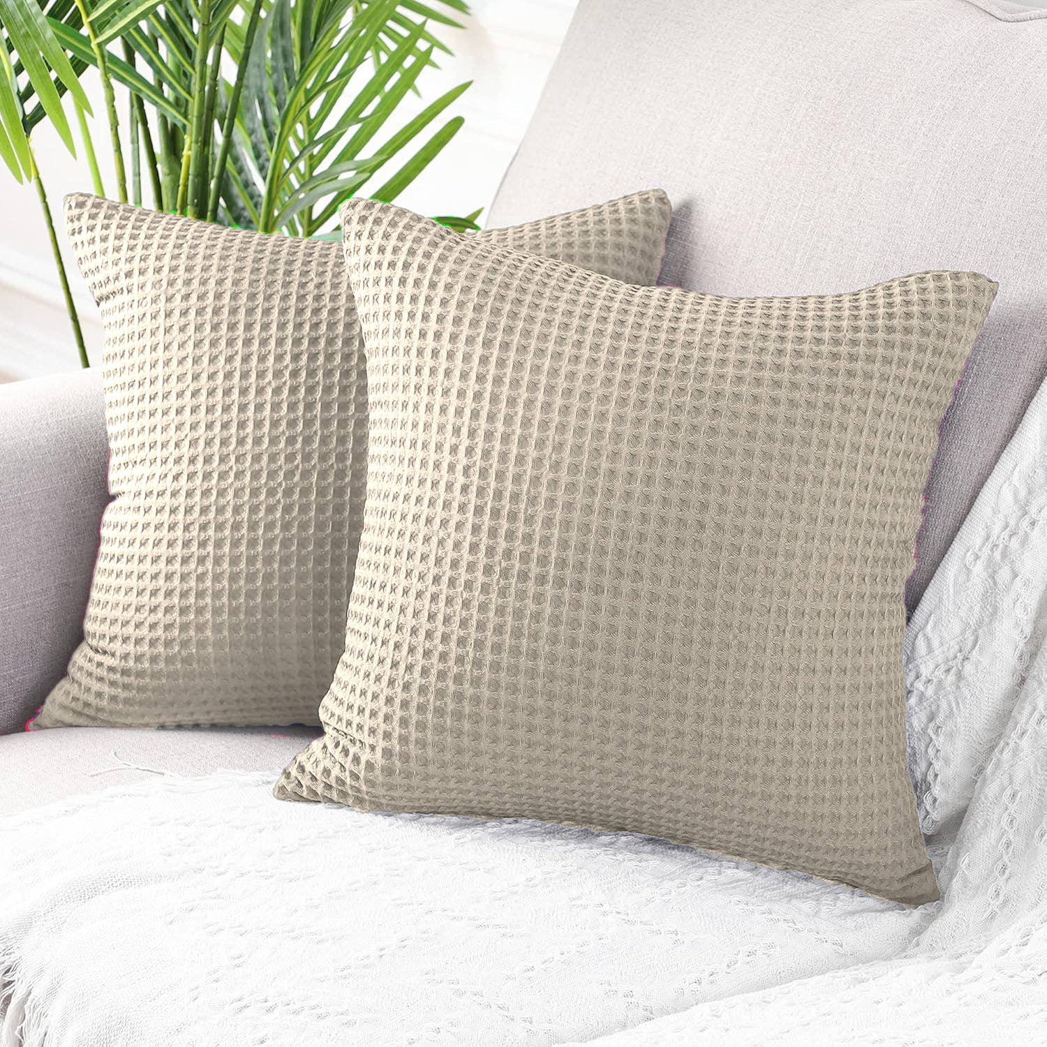 Allure Bath Fashions - Wholesale Bedding pillowcase/sham - Hotel Waffle Cushion Covers Two Pack - 100% Cotton6