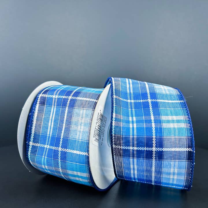 Trendy tree - Wholesale Ribbon - Gift Wrapping - Navy-Lt Blue-White Kennedy Plaid, 2.5"X10Y 42420-40-04