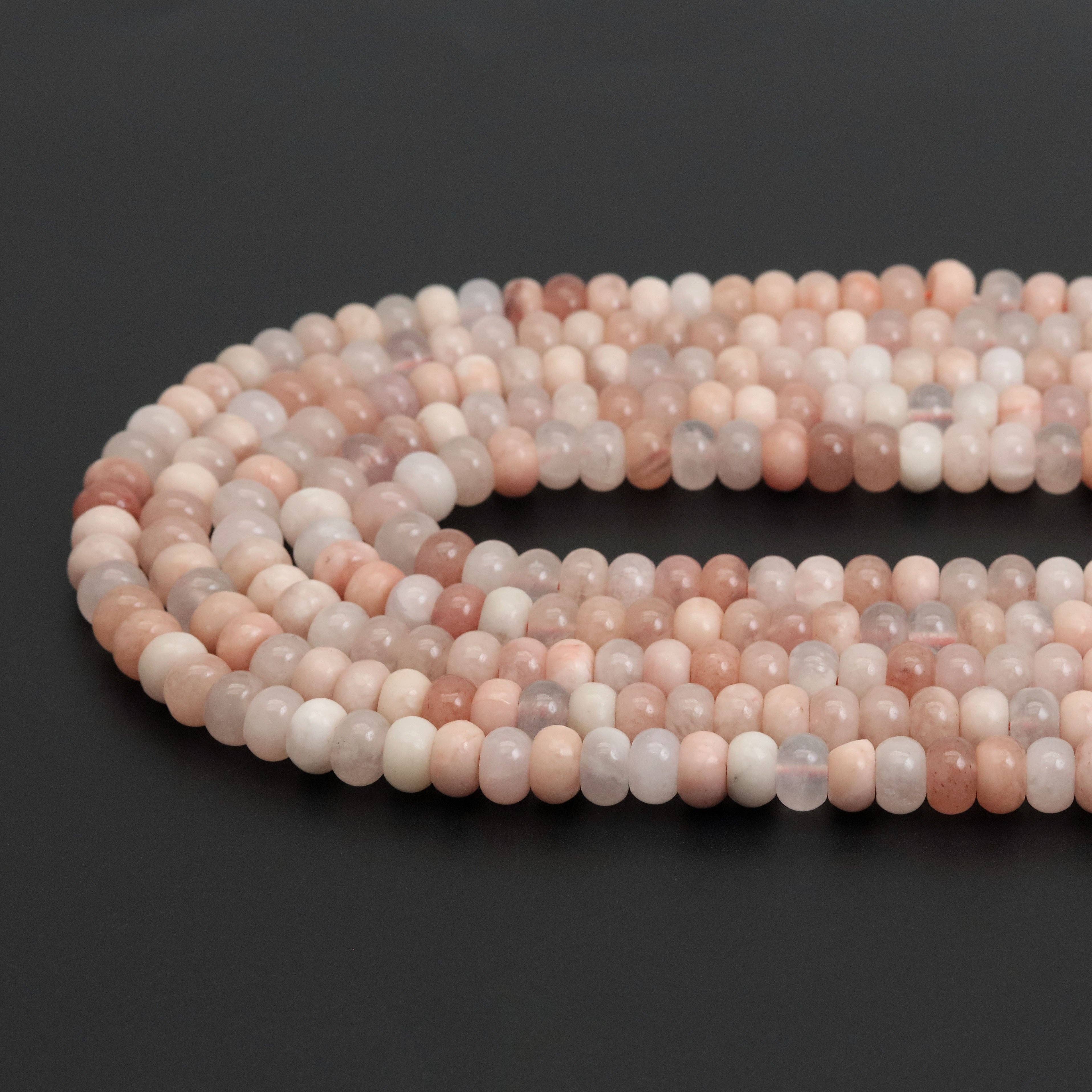 BestBeads&Beyond - Wholesale Beads - 5x8mm Smooth Rondelle Pink Aventurine Beads, Sku#U19181