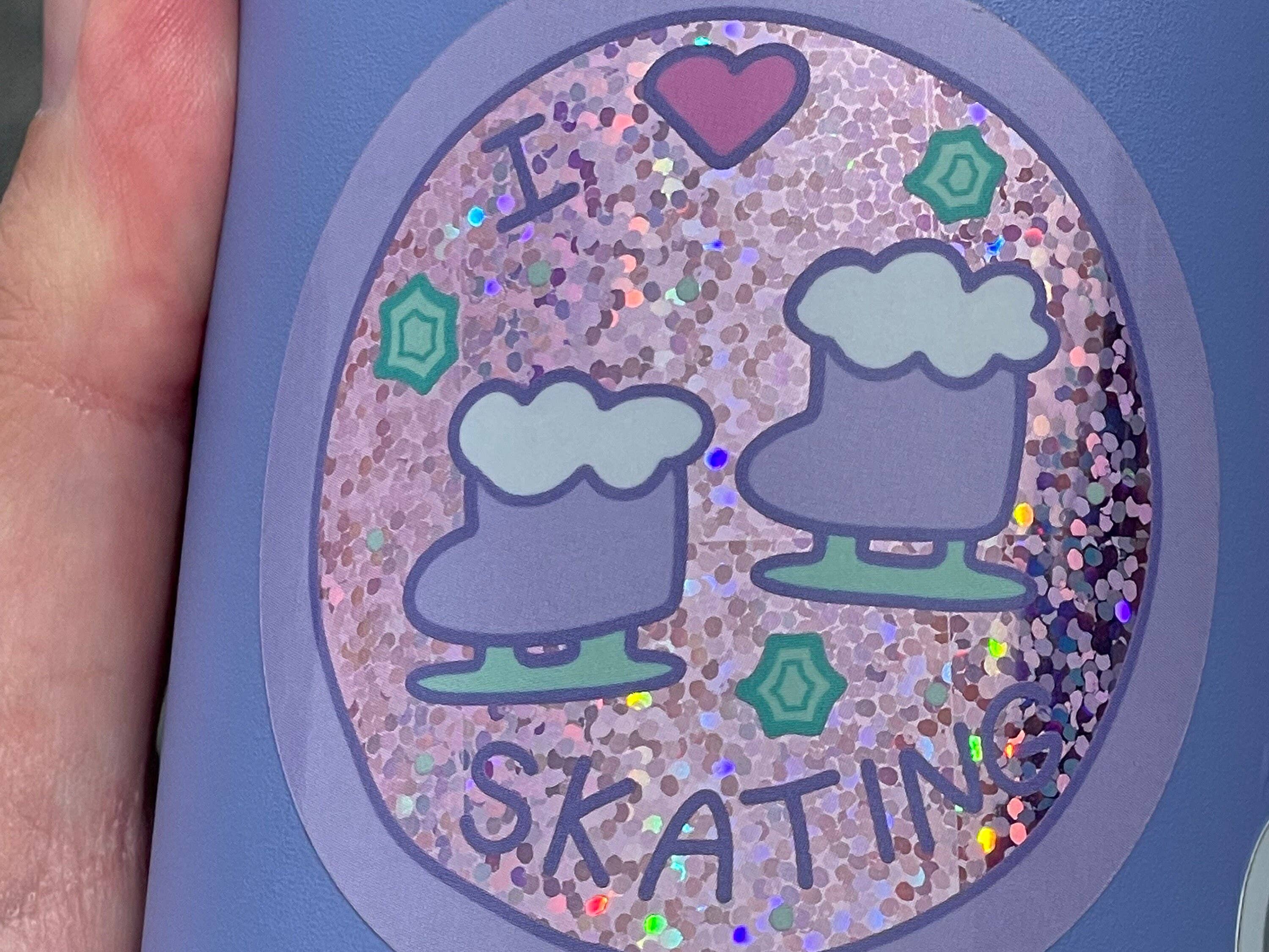 Courtney Elizabeth Studio - Wholesale Sticker - I Heart Skating - Glitter Vinyl Sticker For Figure Skaters5