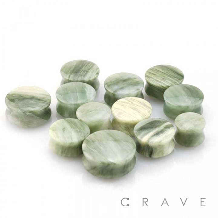 CRAVE BODY JEWELRY – Engroshandel Smykkesæt – ØKOLOGISK GRØN JASPIS STEN SADEL STIK