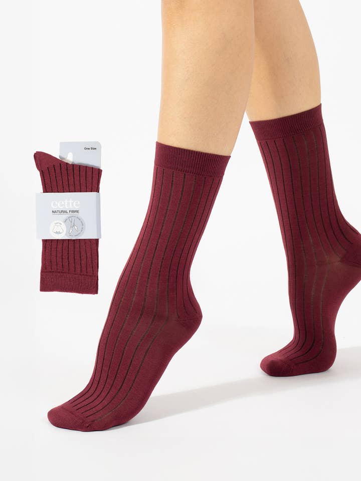 Ribbed cotton socks, women socks quality mercerized cotton for wholesale by Cette