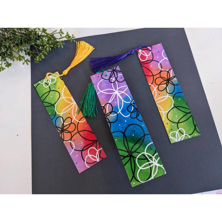 Rainbow Flower Bookmark for wholesale by Meg Huff Photography & Art