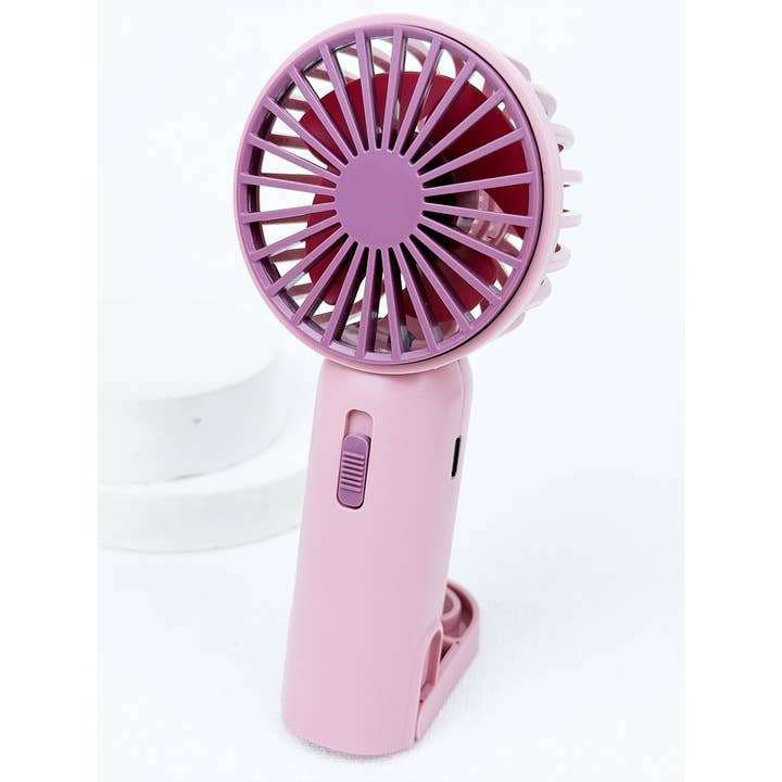 MIX COLOR Portable Hand Fan with Pull out Stand for wholesale on Faire