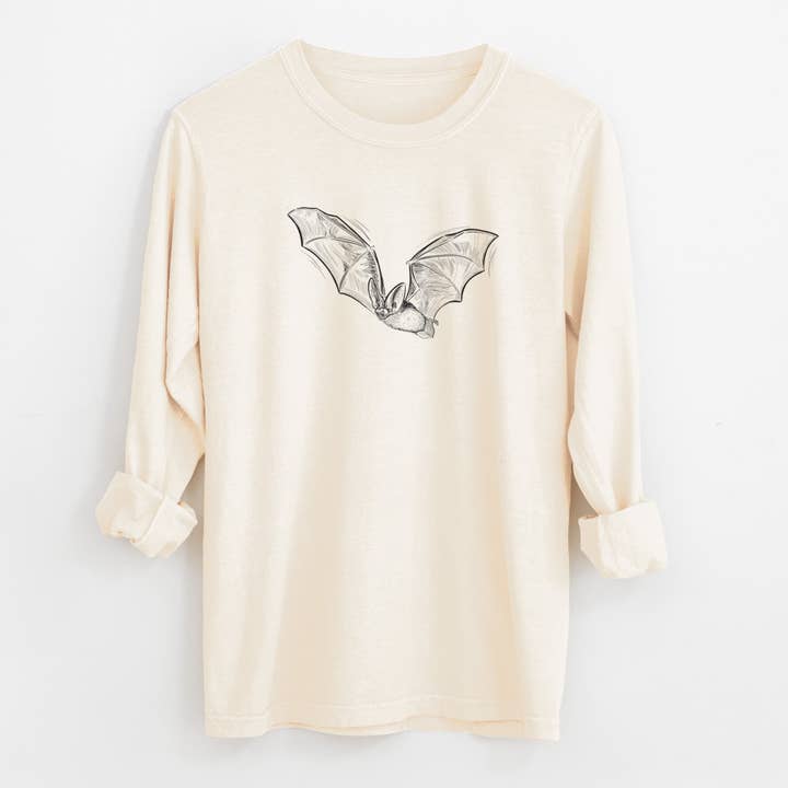 Spotted Bat - Euderma maculatum - Men's Heavyweight 100% Cotton Long Sleeve for wholesale by Because Tees