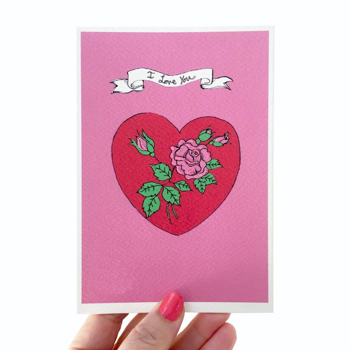 Tarjeta de San Valentín, diseño de corazón rosa para venta al por mayor de Rosie Wonders