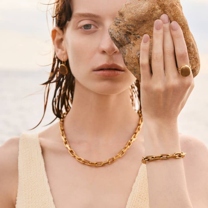 ARTIVANCED Ο.Ε. - Wholesale Cocktail/Statement Ring - Silver 925 ring forged bean Metallic1