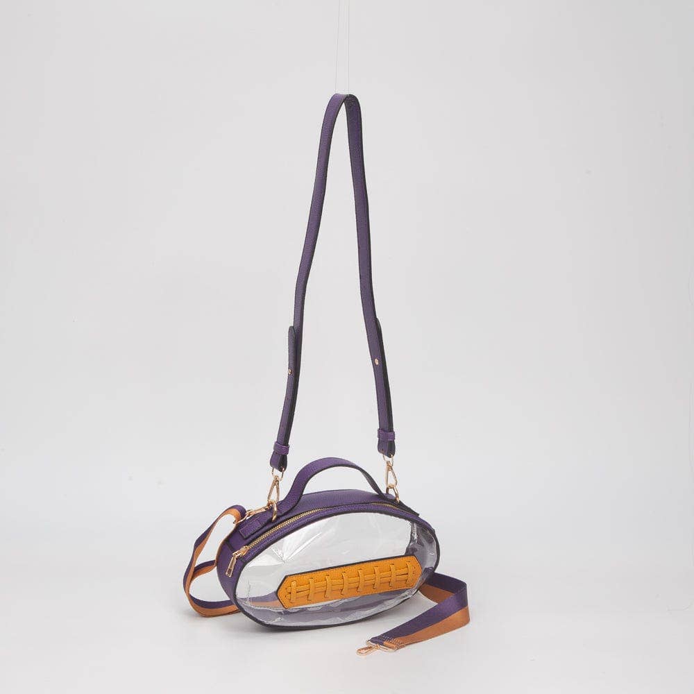 MiMi Wholesale - Wholesale Crossbody Bag - Women's - TG10695 Clear Gameday Football Stitch Detail Crossbody Bag24