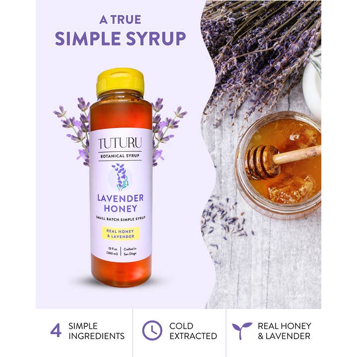 Tuturu Botanical Coffee - Wholesale Cocktail Mix/Syrup - Lavender Honey Simple Syrup For Coffee & Cocktails5