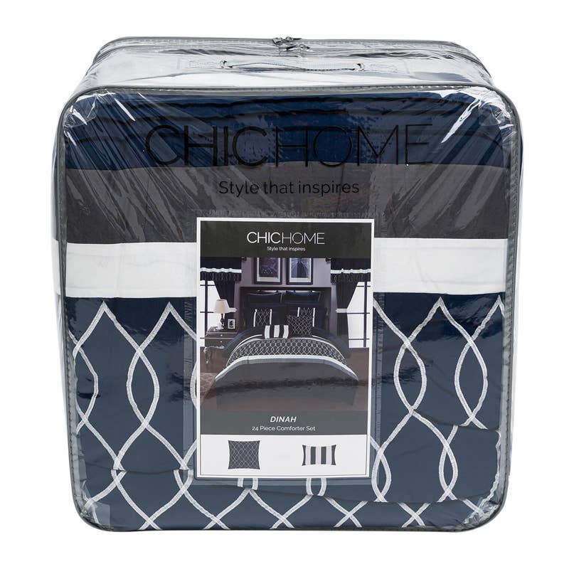 Deluxe Import Trading - Vendita all'ingrosso Set di lenzuola - Set copripiumino king size 24 pezzi Chic Home Dinah0