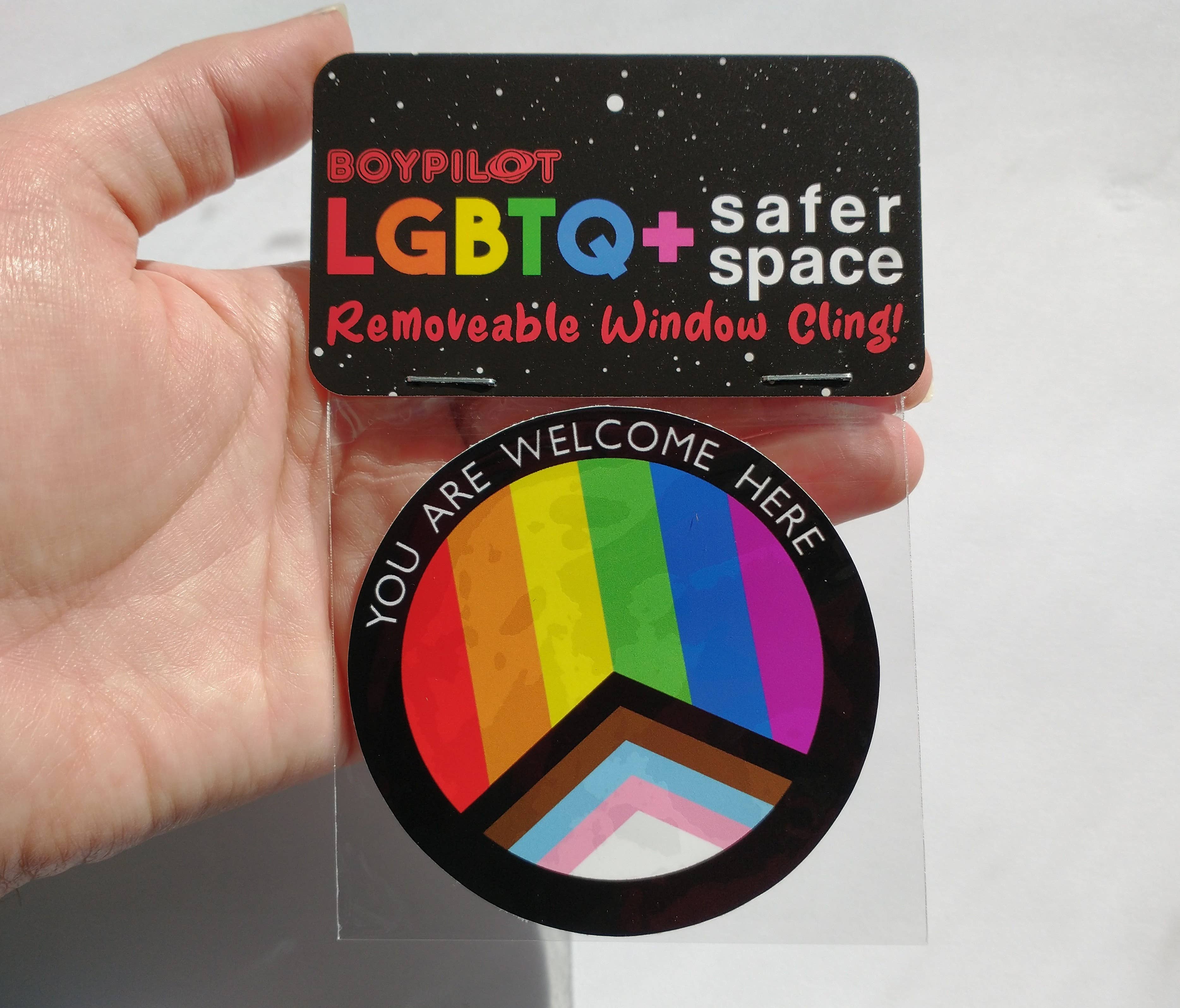 BoyPilot Goods - Wholesale Sticker - LGBTQ+ Safer Space Window Cling3