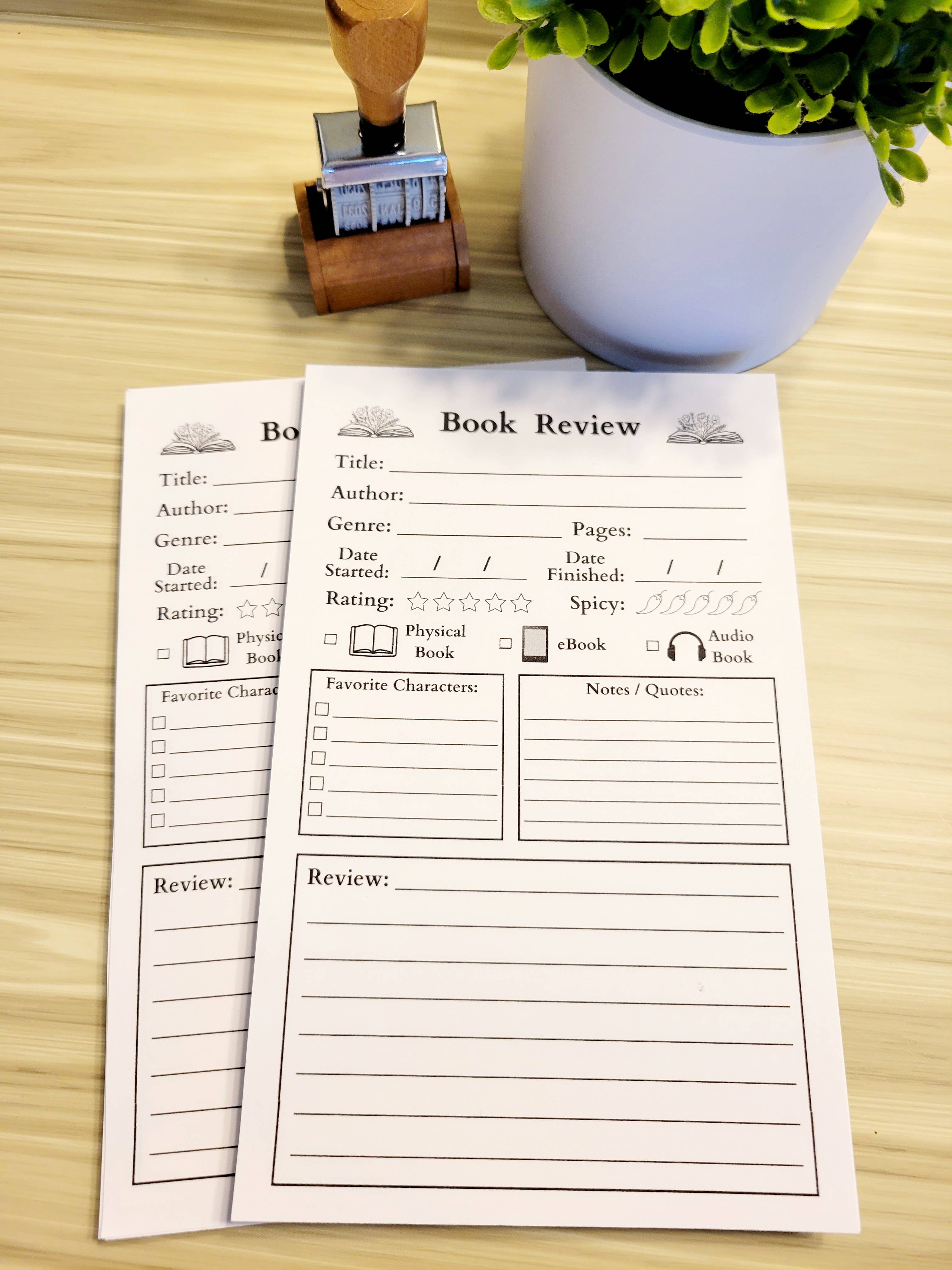 Henli & Co. - Vente Blocs-notes - Bloc-notes de critique de livre (25 ou 50 pages)2