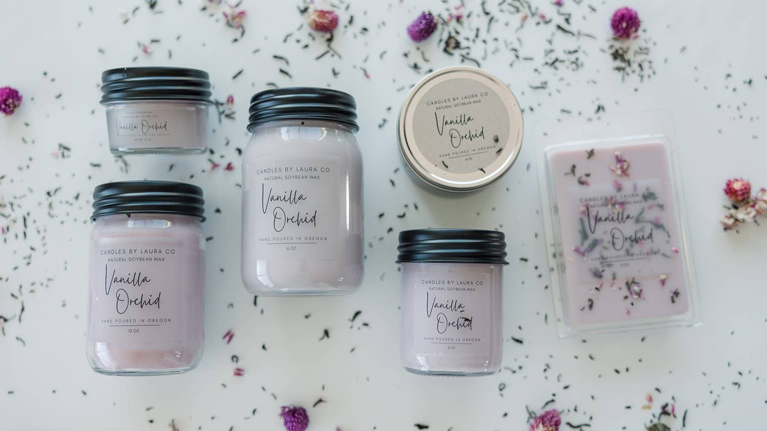 Candles By Laura - Vente Fondants - Cire de soja fondue à la vanille et orchidée, 6 oz2