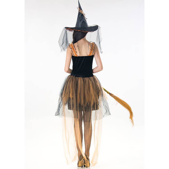 Sort Kvinders Heks Halloween Kostume Makeup Ball Performance for engroshandel på Faire