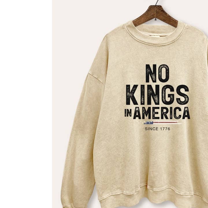 VINTAGE POINT USA - Wholesale Graphic Sweatshirt - Women's - NO KINGS IN AMERICA MINERAL WASH GRAPHIC SWEATSHIRT11