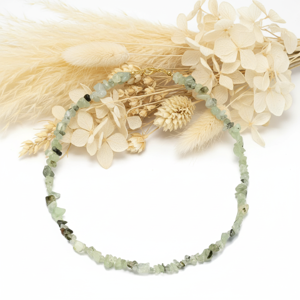 Produtos Namasté - Wholesale Beaded/Pearl Necklace - Prehnite Stone Necklace0