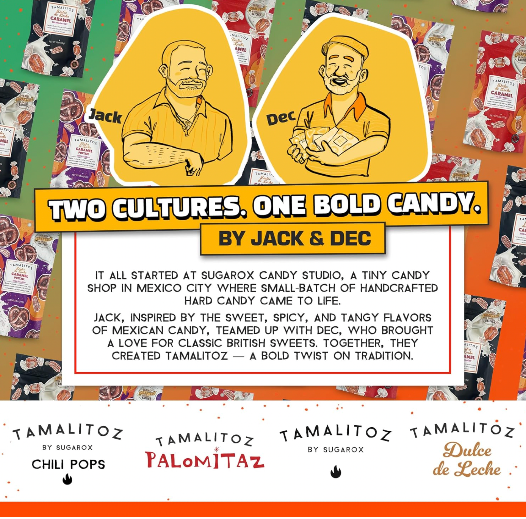 Sugarox Candy Studio LLC - Vente Bonbons durs - Tamalitoz Dulce De Leche Caramel - Spicy Mama 12 unités4