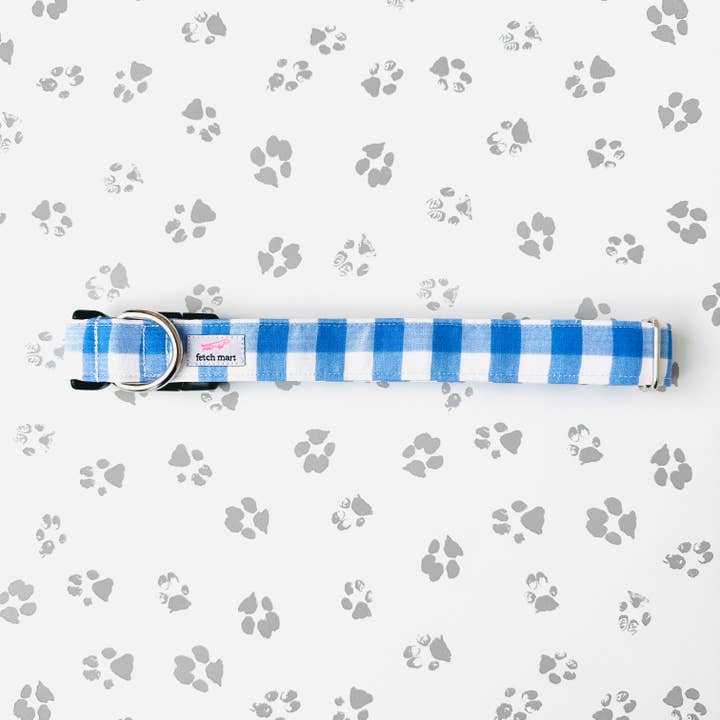 Col claudine en vichy cobalt pour la vente par Fetch Mart