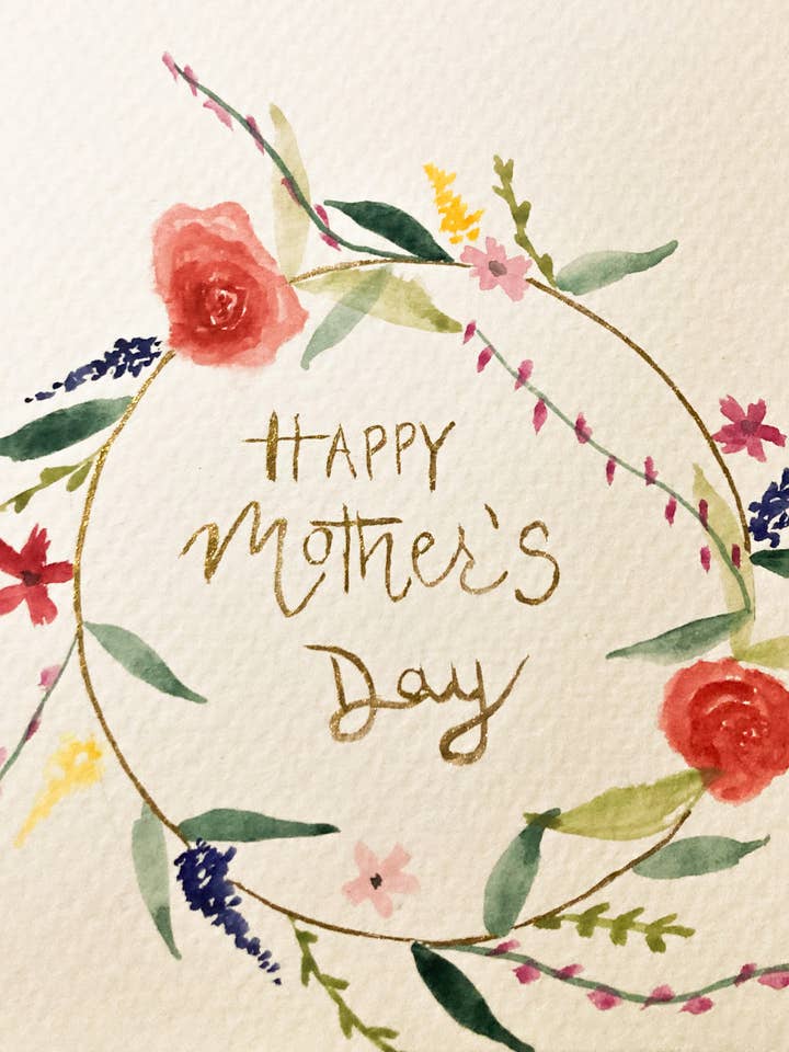 Mother's Day Watercolor 5x7 Card for wholesale by O’Hartigan Designs
