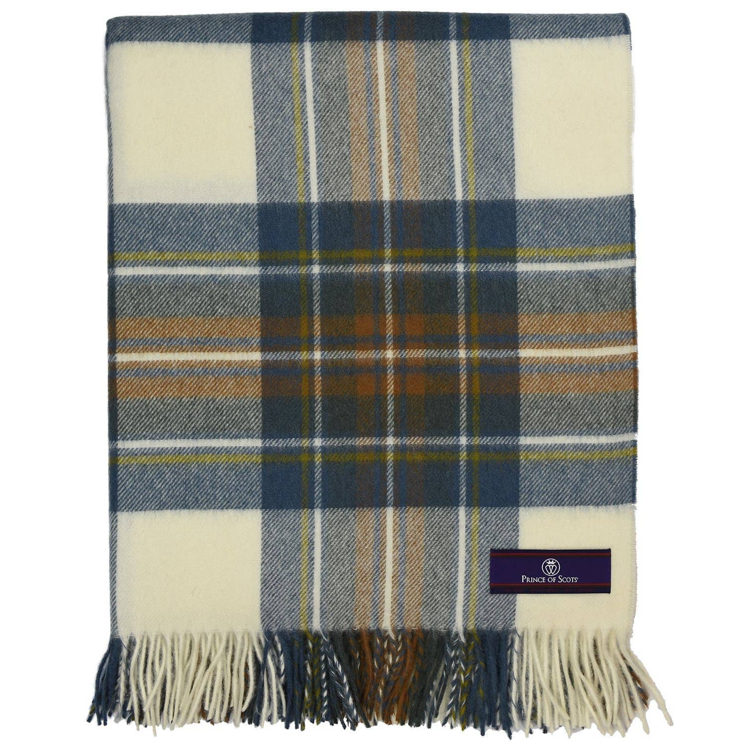Prince of Scots - Wholesale Throw Blanket - Highland Tartan Tweed Merino Wool Throw - Muted Blue Stewart0