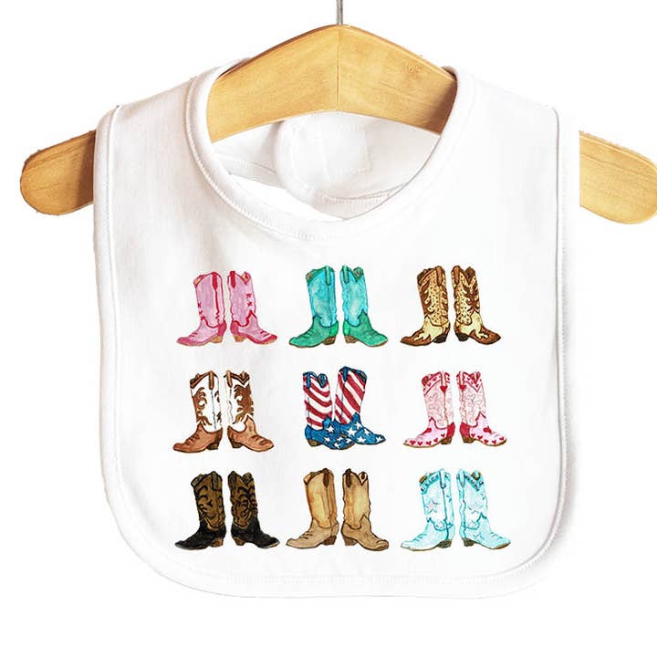 Bavoir pour bébé Cowboy Boots pour la vente par Knollwood Lane