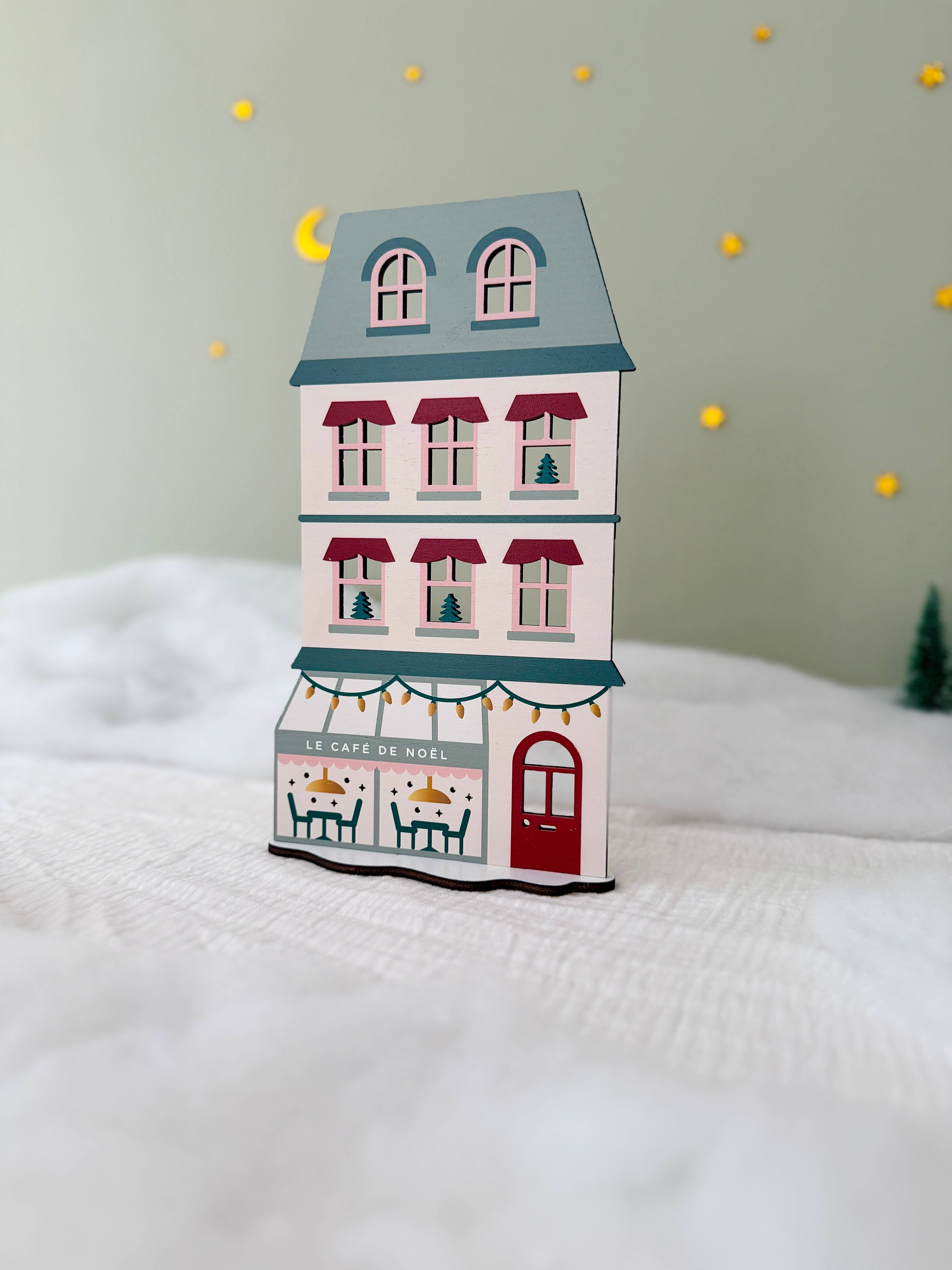 Print Your Love - Wholesale Christmas Decoration - Christmas house in painted wood - Mini Christmas world1