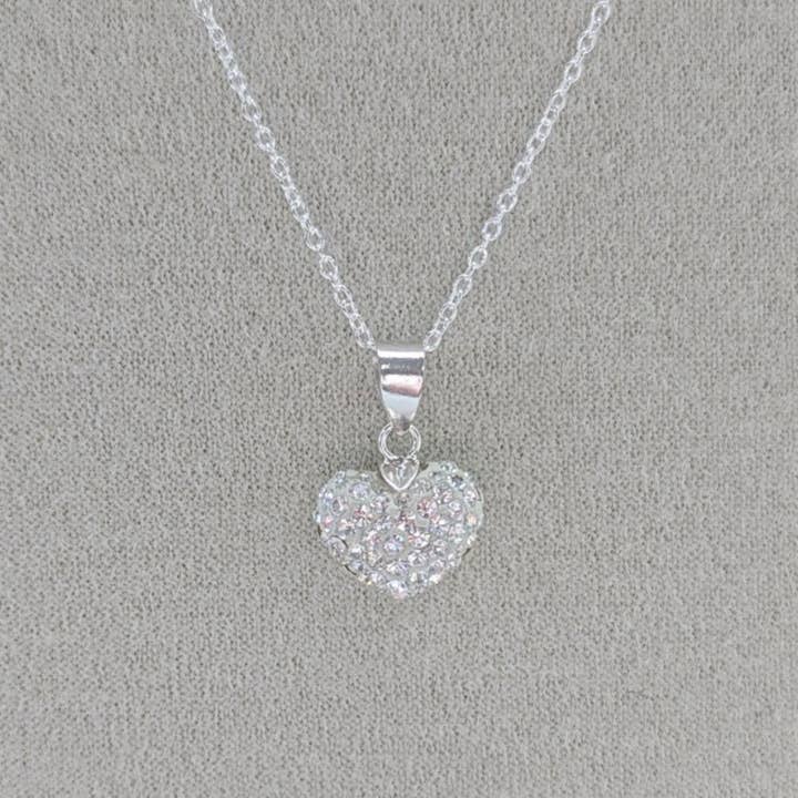 Saraswati Imports - Wholesale Pendant/Charm Necklace - SALE Sweet Heart Swarovski Crystal Pendant Necklace