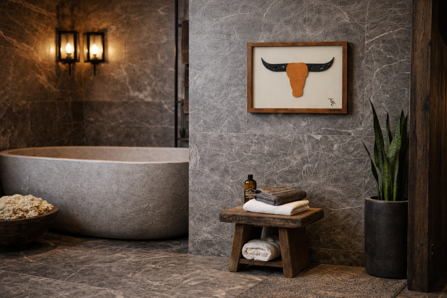 Ember & Elm Home Decor & More - Wholesale Art Print - Turquoise Longhorn Wall Art | Cowhide Face & Rustic Frame1