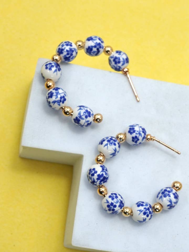 18K STAINLESS STEEL TARNISH FREE PORCELAIN HOOP | 40E353 for wholesale by JOSSLYN by wall to wall