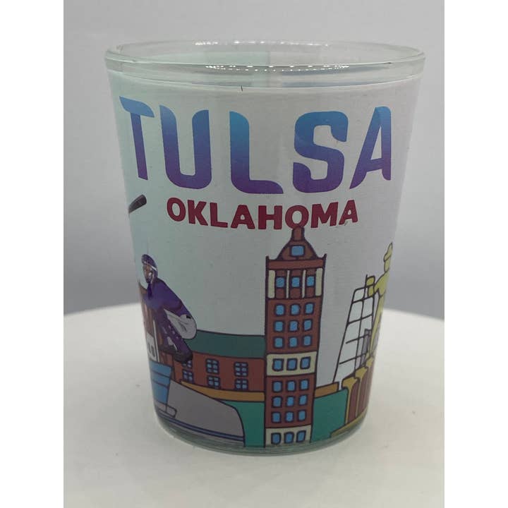 7 Star - Wholesale Shot Glass - "TULSA" Oklahoma Shot Glass 2 oz