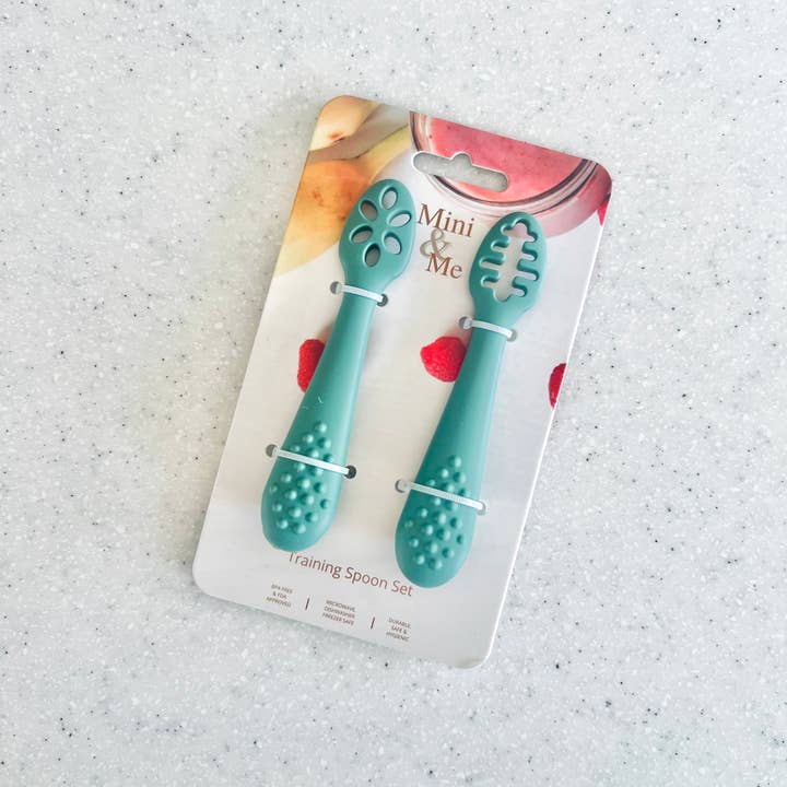 Mini & Me Training Spoon Set Kale for wholesale by Cuddle Bug & Co
