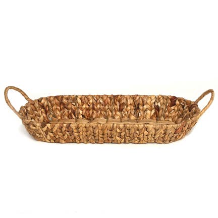 Willow Group - Wholesale Decorative Tray - Oblong Hyacinth Woven Handles Basket Tray