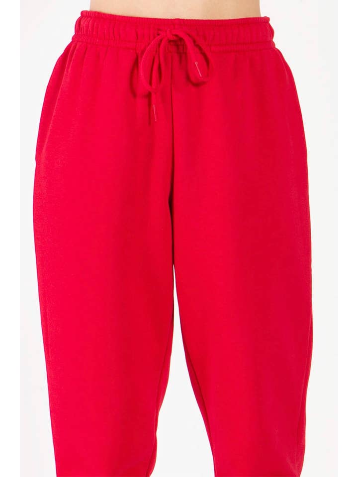 Color 5 - Wholesale Athletic Sweatpants/Joggers - Women's - Solid color fleece jogger pants with elastic waist band11