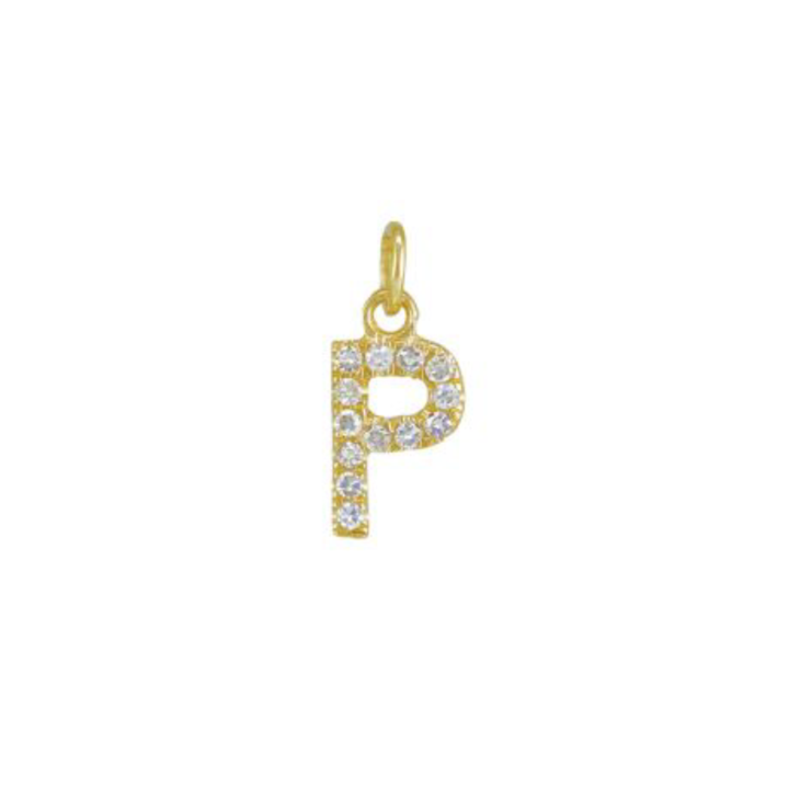 Ashley Schenkein Jewelry Design - Wholesale Pendant/Charm Necklace - Diamond Initial Charm 14K Yellow Gold Necklace18