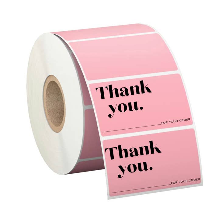 Thank you for your order" customer's name label stickers for wholesale by Unknown Designs