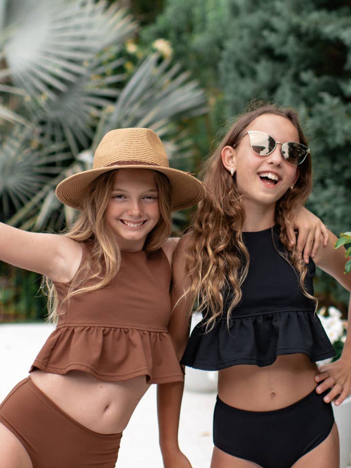 Flutter Tankini Set (cacao geribbeld) voor wholesale door Indie Blue