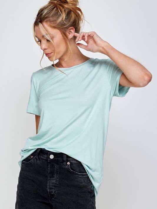 A.gain - Wholesale T-Shirt - Women's - 10733SSP07 - PLUS SIZE BASIC SOLID SHORT SLEEVE TOP8