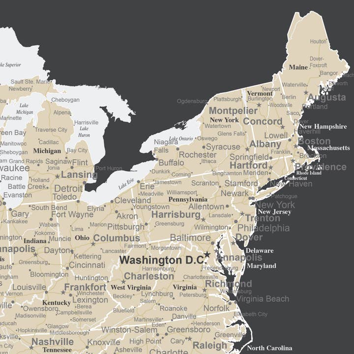 An Adventure Awaits, LLC - Wholesale Map - 16x20 Framed USA Push Pin Map - Charcoal Grey3