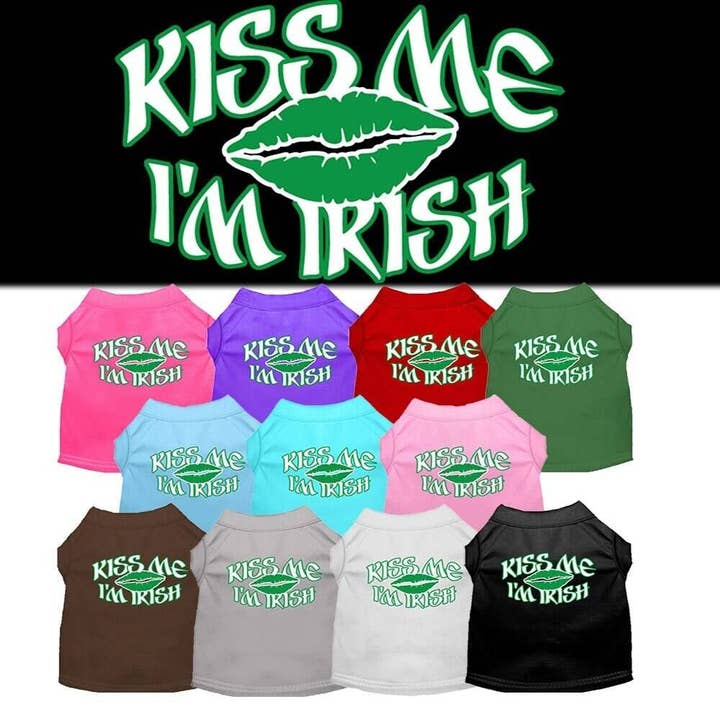 Pet Shirt "Kiss Me I'm Irish" for wholesale by As You Wish Apparel