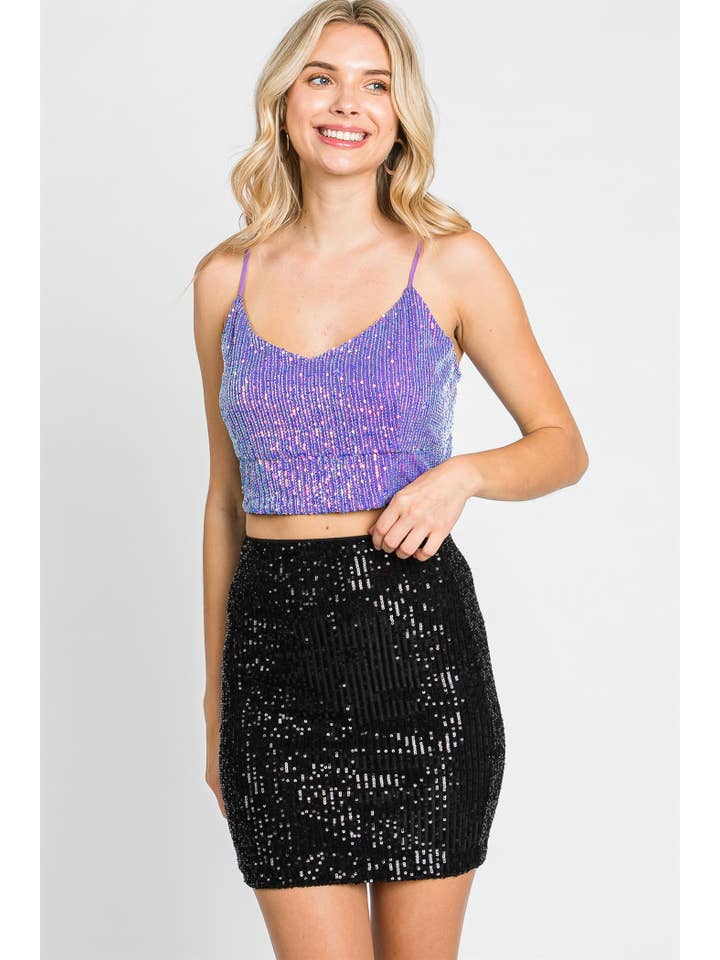 GeeGee Clothing - Wholesale Blouse - Women's - Plus Sequins Bra Top: ST1923PL