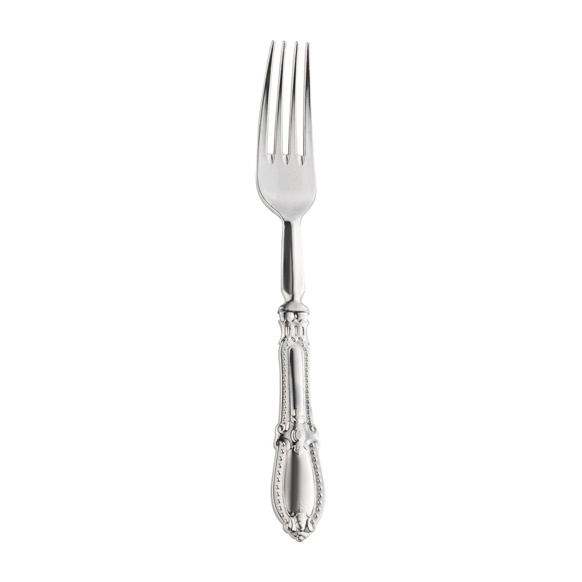 Smarty had a Party - Wholesale Disposable Tableware Pack - Silver Baroque Disposable Plastic Dinner Forks - 10 pcs0