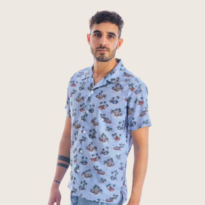 TROPICAL - CHEMISE POUR HOMME À IMPRIMÉ PALMIER pour la vente par VivalaVidaofficial Official