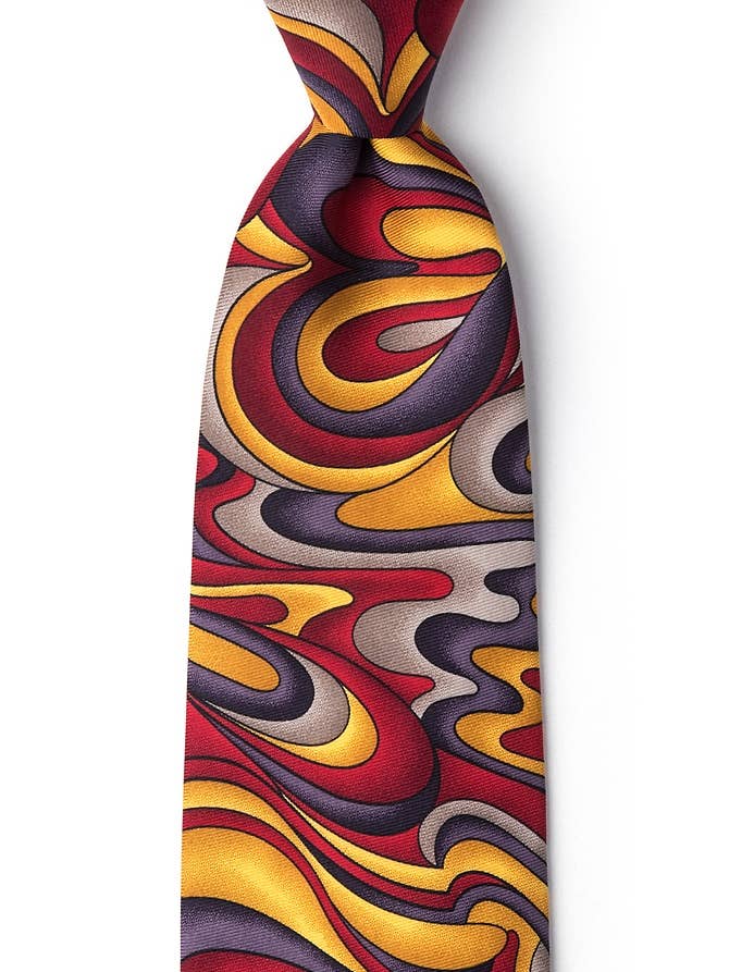 Fluid Paints Tie by Wild Ties - Gold Microfiber for wholesale by Wild Ties