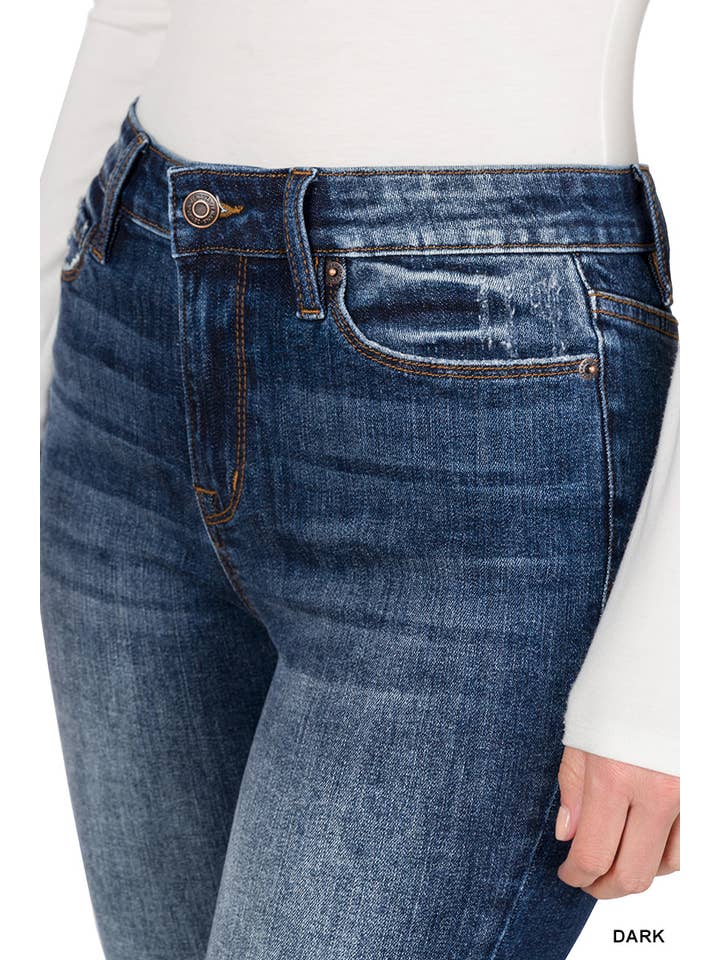 DUNKEL-143246 '... SI-23169 SKINNY-JEANSHOSE MIT USED-SAUM für den Großhandel auf Faire3