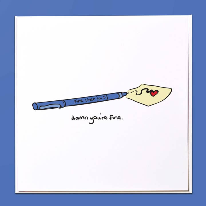 Damn you're fine Greeting Card for wholesale by The Crafty Giraffe