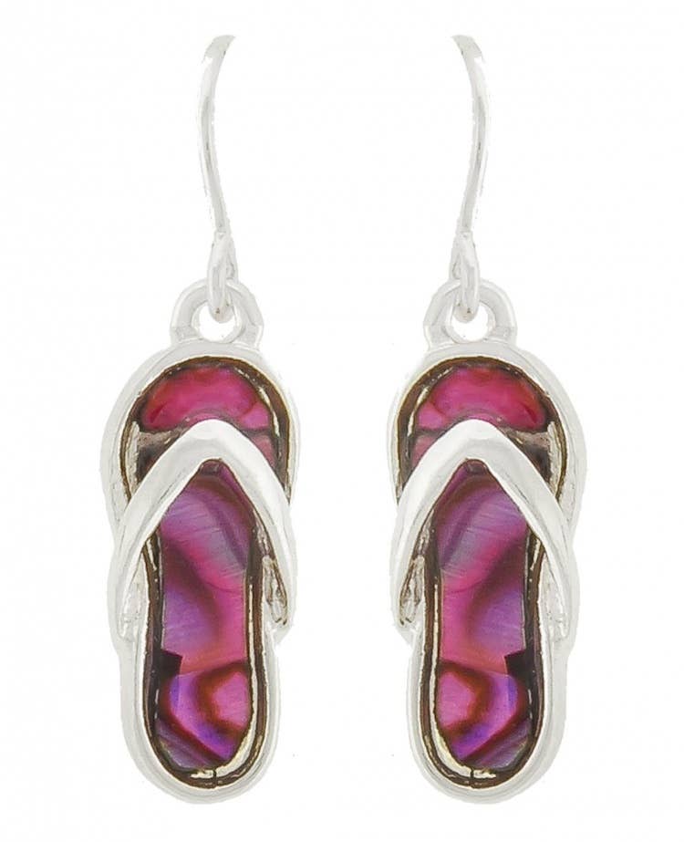 0011 PREMIERE – Brincos de argola por atacado – Brincos Pendentes Sandália Flip Flop Rosa FR31860