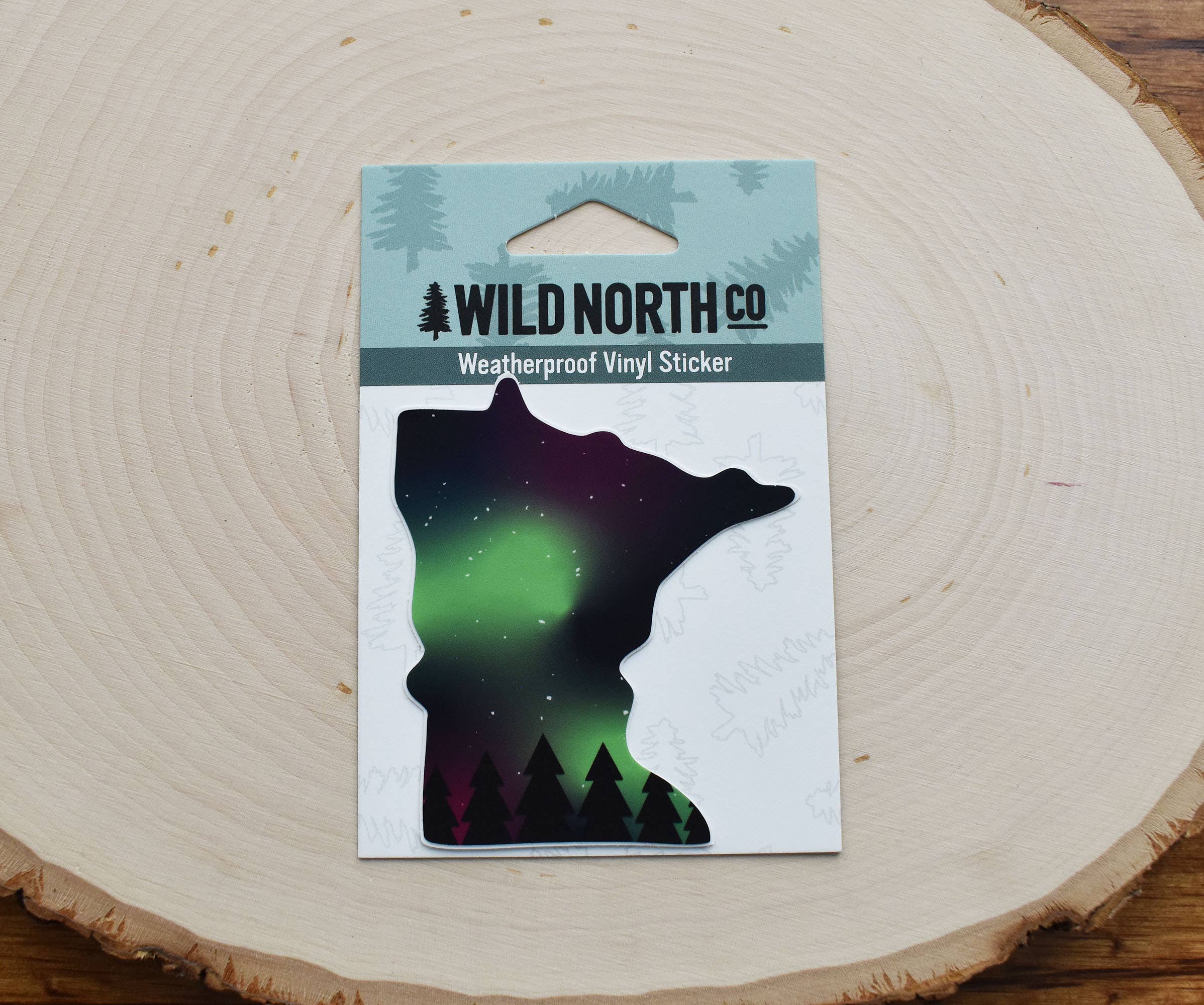 Wild North Co - Wholesale Sticker - MN Northern Lights Sticker2