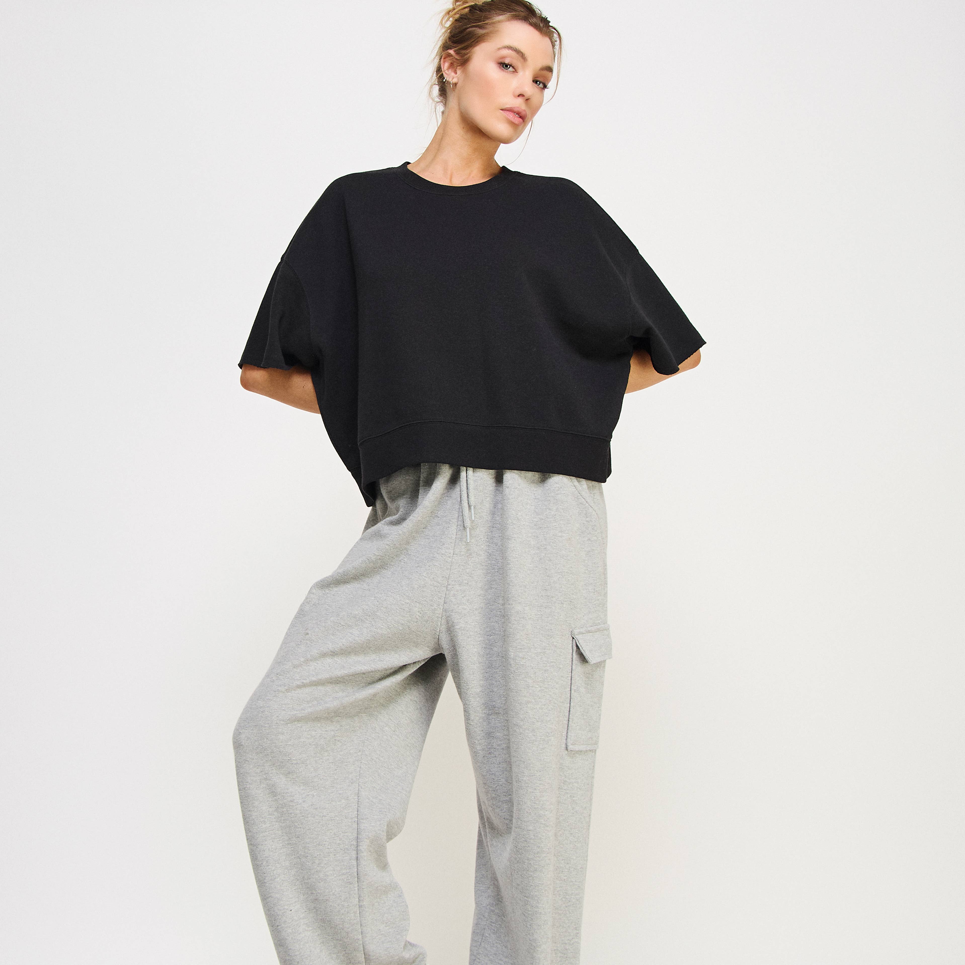 FREEZIA - Wholesale Sweatshirt - Women's - SUPER SOFT SHORT SLEEVE SWEATSHIRT IN FRENCH TERRY-FZ0009-D113