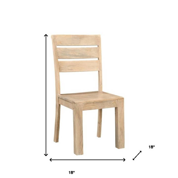 HomeRoots – wholesale Chair – Set of Two Beige Solid Wood Ladder Back Dining Side Chairs2