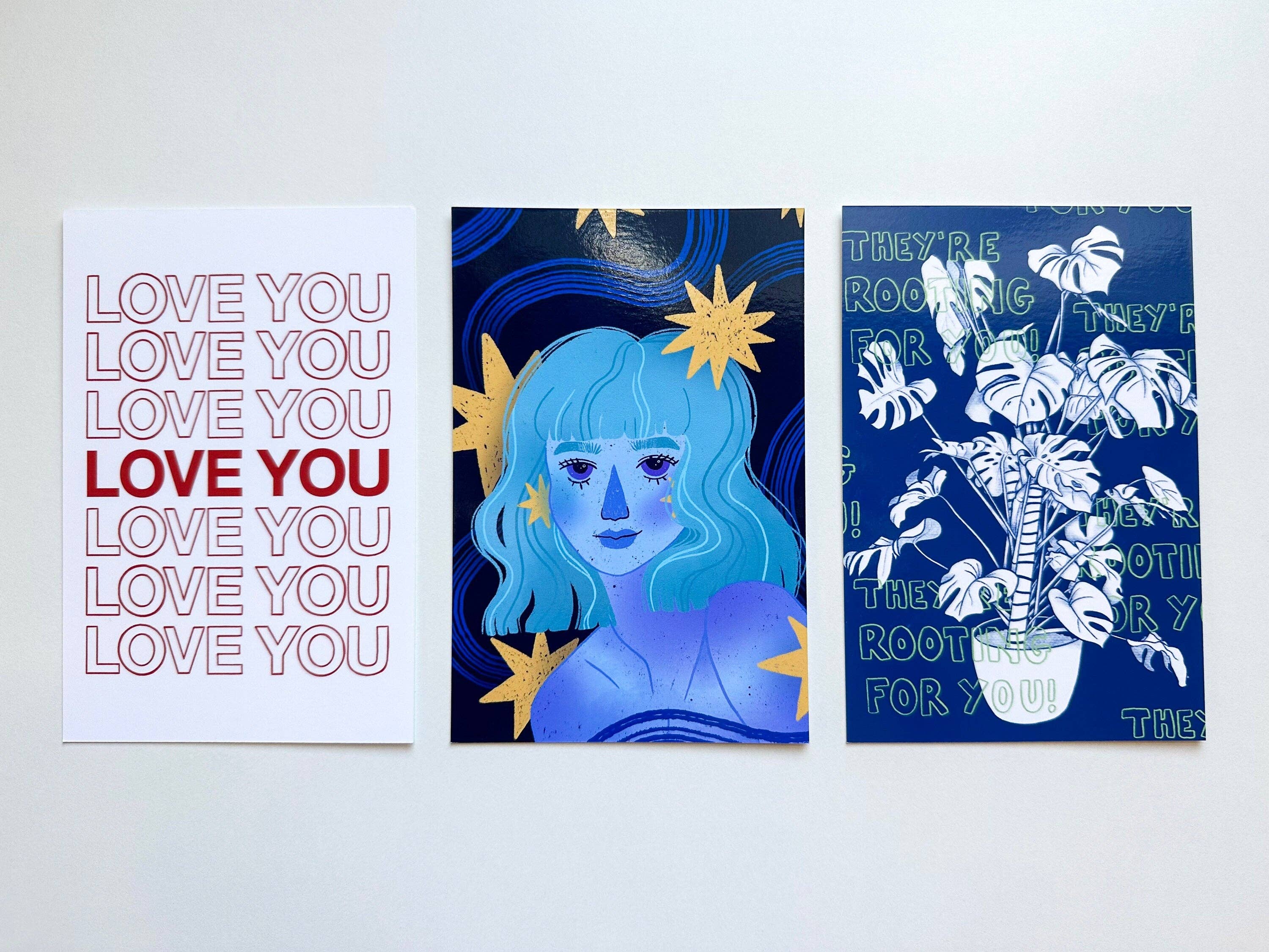 lu bremer design - Wholesale Art Print - love you mini art print - 4x6 postcard size7